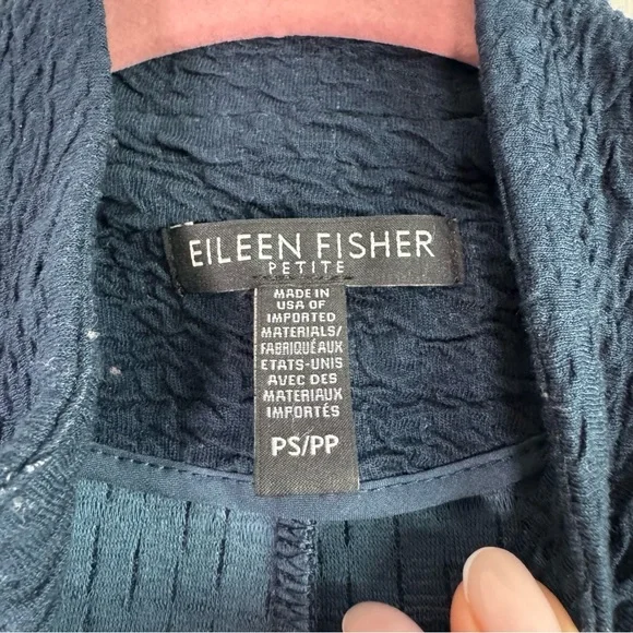 Eileen Fisher Organic Cotton & Tencel Pucker Stand Collar Long Jacket PS - Picture 5 of 13